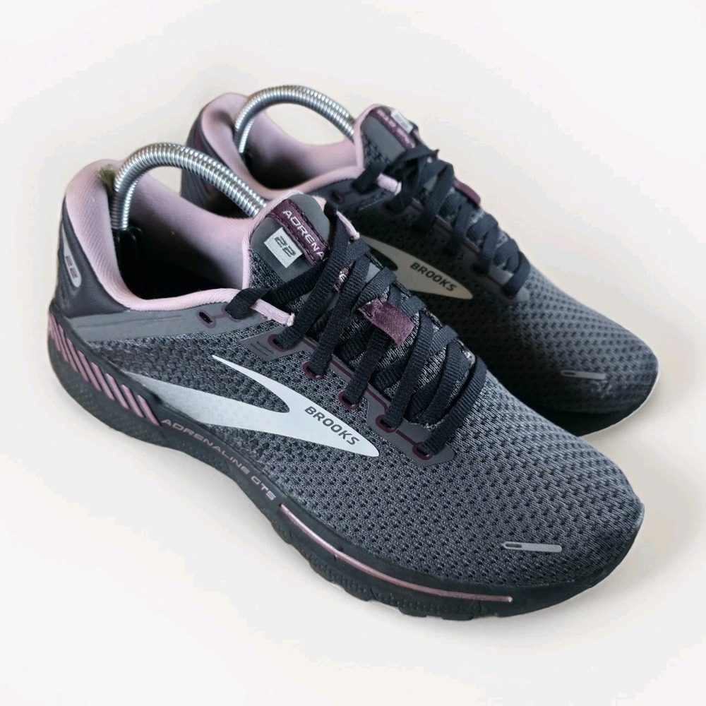 Brooks Adrenaline GTS 22 Womens 10 D Black Pink Running Shoes Sneakers